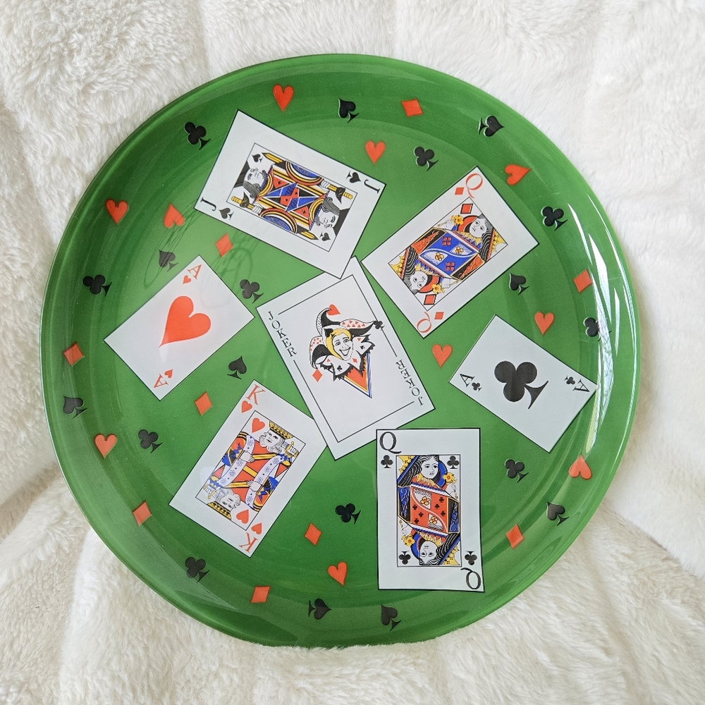 Vintage Luminarc Poker 12inch Glass Platter - Picture 2 of 8